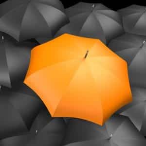 orange umbrella