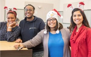 Employees at Holiday Party