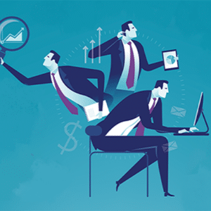 A Graphic Showing an Outsourced CFO Juggling Many Projects