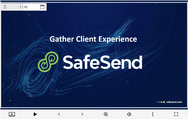 Screenshot of SafeSend video introduction.
